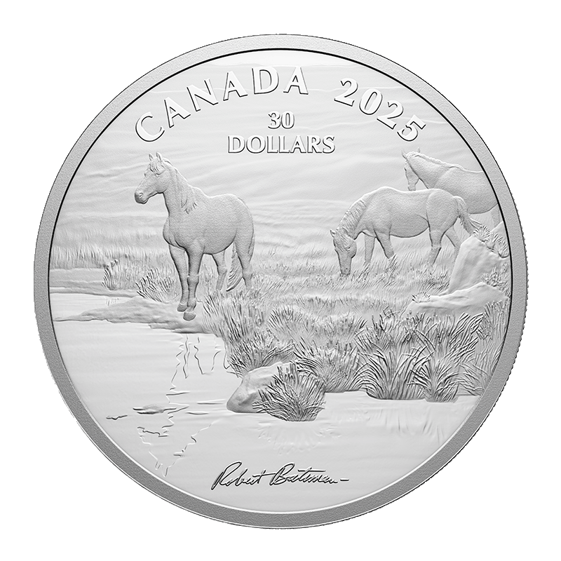 Image for 2 oz Mustang Country By Robert Bateman Silver Coin (2025) from TD Precious Metals